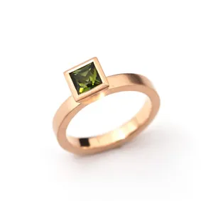 Gold ring with green tourmaline